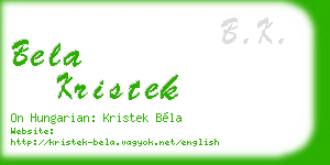 bela kristek business card